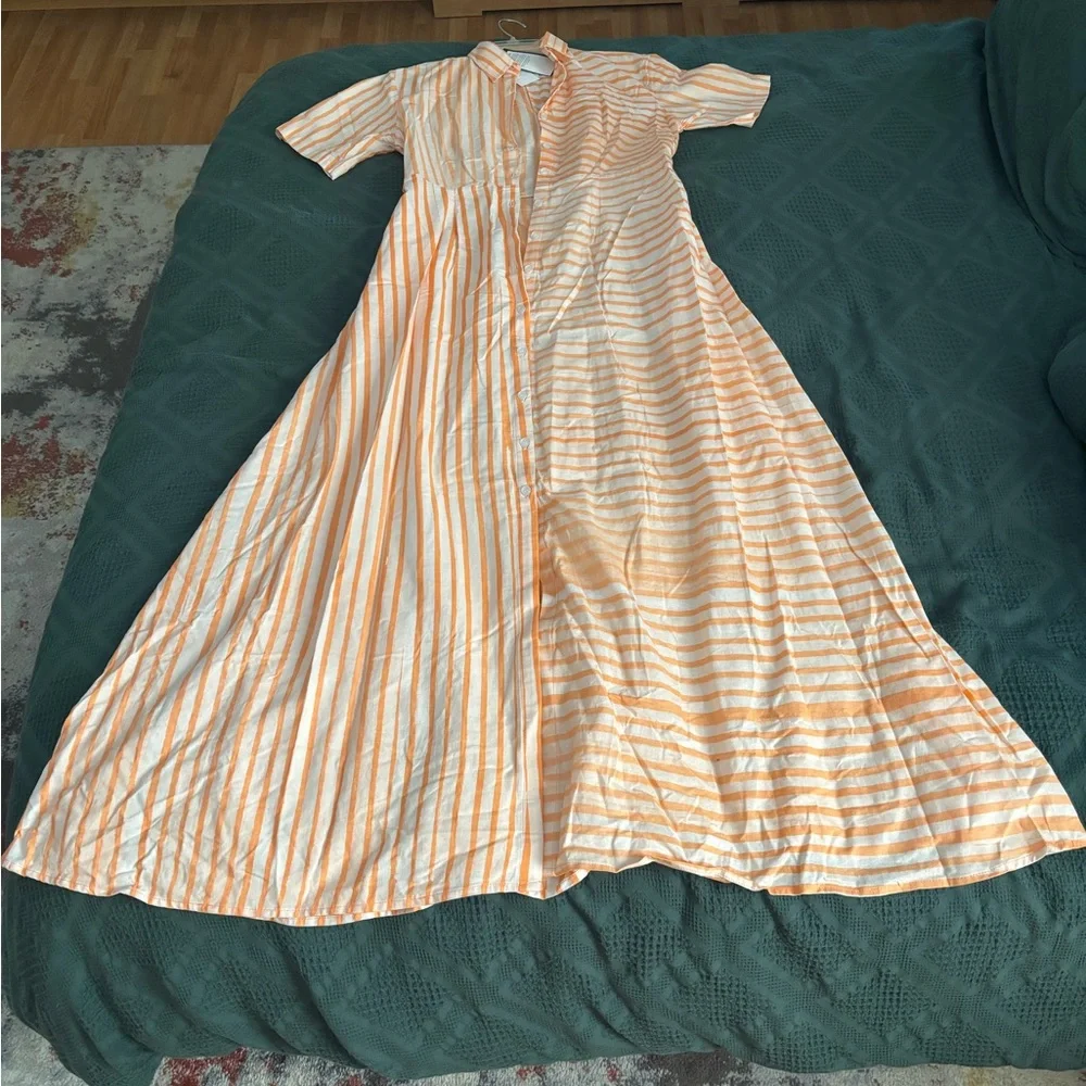 Orange Flutter Sleeve Maxi Sundress - Picture 4 of 9